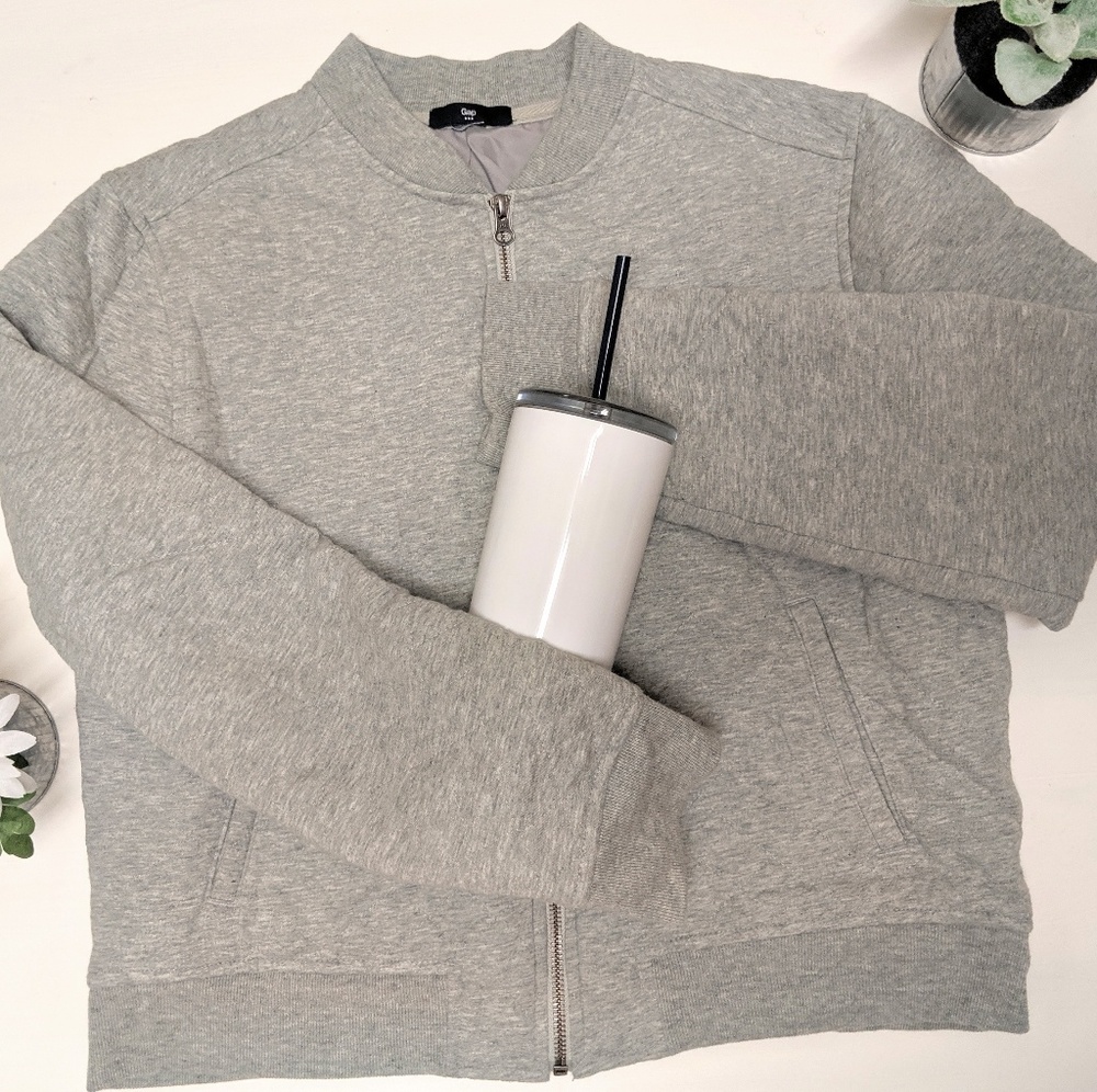 Gray Zip Up Gap Jacket - Size L